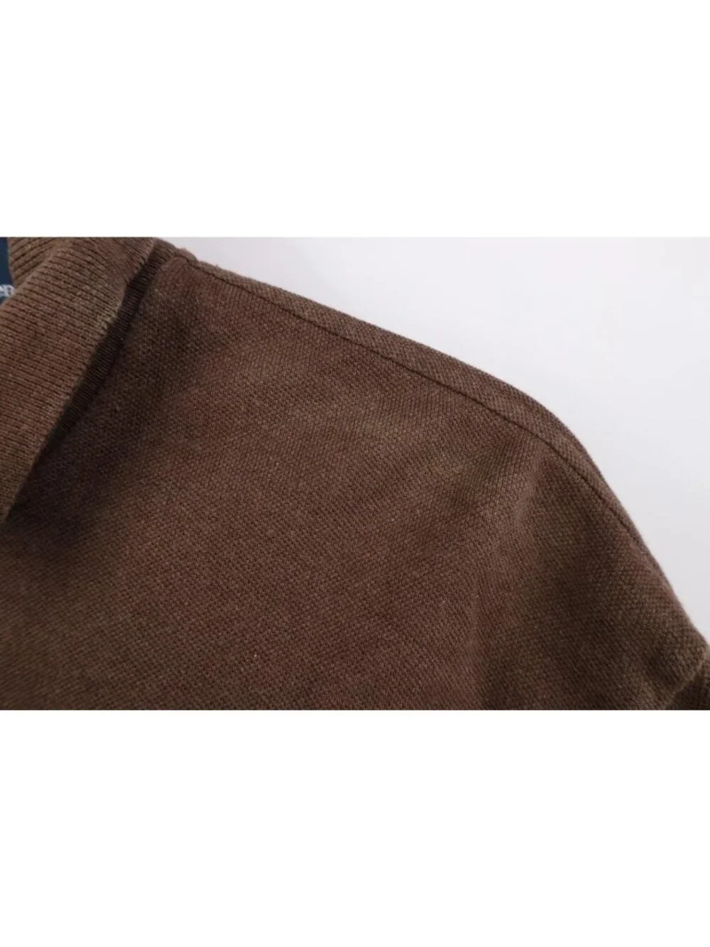 Vintage 90s Ralph Lauren Mens Medium Faded Cotton Knit Golf Polo Shirt Brown